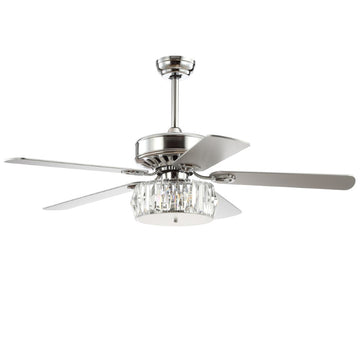Mandy 52" Crystal Prism Drum LED Ceiling Fan With Remote - JONATHAN Y